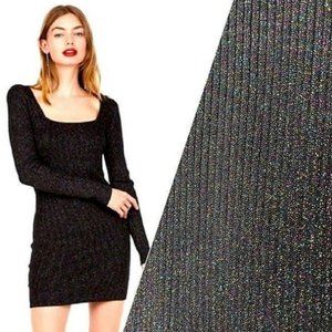 Express Long Sleeve Black Ribbed Sweater Dress